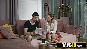 stunning russian coed rims ugly nerd's ass passionately under skirt