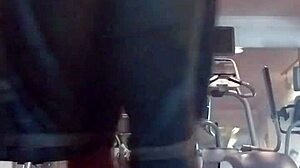 Skinny athletic black teacher works out in dorm homemade