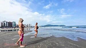 prostitute flaunts pussy and ass on beach with hot friend trailer