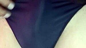 Sexy Mexican Model Dances in Satin Thong Bra Panties Pantyhose Tease