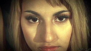 Hot Blonde BDSM Slave Bound Desk-Spanked Roughly in Latex Garage!