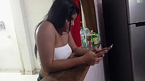 Petite colombian tenant dances then gets seduced and fucked hard
