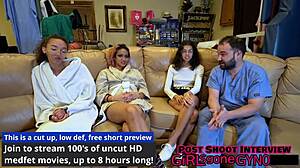 Nurse Genesis Shaves Armpits Spreads Pussy in Physical Exam