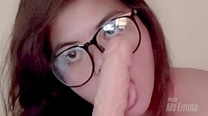 Who wants amateur cute Filipina Ms Emma sucking big dildo next in solo blowjob?