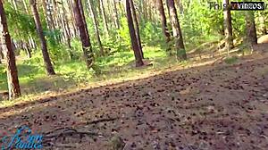 couple hunts outdoor spot for kinky cum panties