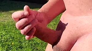 sunlit garden handjob teases hidden outdoor pleasures