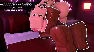 my little white girl cheats on her boyfriend with this huge bbc in roblox style