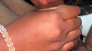 Monster Big Black Cock Handjob Massage Turns Intense Part 2