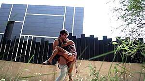 PUBLIC DOGGYSTYLE FUCK IN CITY WOODS!