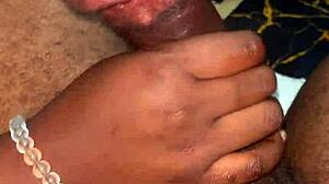 Monster Big Black Cock Handjob Massage Turns Intense Part 2