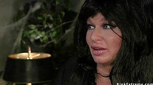 Bound Big Tits Milfs Take Strapon Anal At Kinky Halloween Lezdom Party