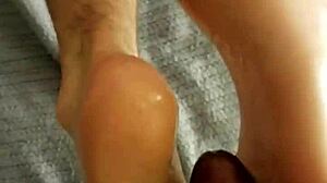 Cumshot week day 4: sticky aftermath coats dirty socks feet