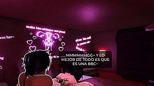 my little white girl cheats on her boyfriend with this huge bbc in roblox style