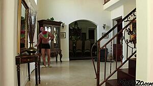 Blonde StepDaughter Loves Daddy's Rough Doggystyle Slam
