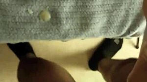 Cumshot week day 4: sticky aftermath coats dirty socks feet