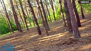 couple hunts outdoor spot for kinky cum panties