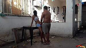 skinny latina babysitter anal fucked hard in backyard