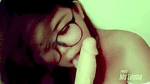 Who wants amateur cute Filipina Ms Emma sucking big dildo next in solo blowjob?