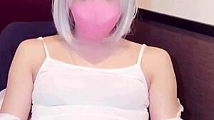 Masked Beauty Crossdresses and Jerks Off Live!