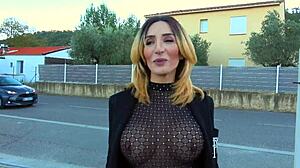 Soraya's big tits explore interracial fantasy urge