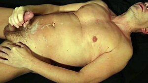 Pierced Cock Throbs to Explosive Cumshot Orgasm