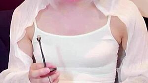 Masked Beauty Crossdresses and Jerks Off Live!