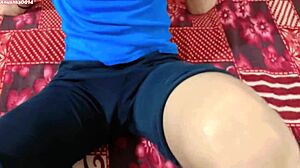 Desi virgin stepsis takes huge cock in tight pussy bed foreplay