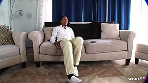 Huge Boobs Ebony Cougar Soleil Bounces on Big Cock