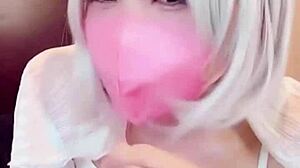 Masked Beauty Crossdresses and Jerks Off Live!