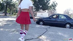 Milf wife surprises husband with pigtails teen FFM threesome