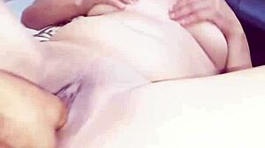 Fingering Squirt Fills Petite Creamy Vagina