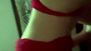 step sis in red lingerie gulps big cock cum breakfast