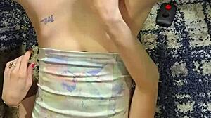 Homemade wife machine dildo fucks squirt gush