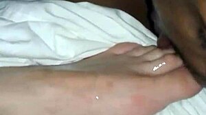 Sucking Wife's Sexy Toes During Intense Fuck
