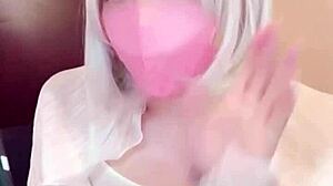 Masked Beauty Crossdresses and Jerks Off Live!