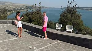 bi threesome erupts as big dick fills ass pussy?