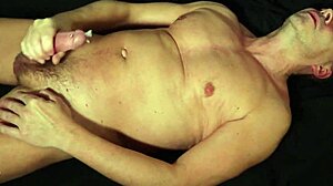 Pierced Cock Throbs to Explosive Cumshot Orgasm