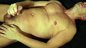 Pierced Cock Throbs to Explosive Cumshot Orgasm