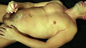 Pierced Cock Throbs to Explosive Cumshot Orgasm