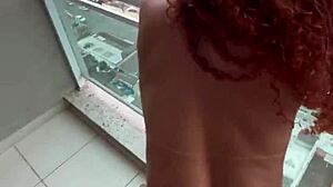 Pov brazilian guy pounds japanese girl's tight pussy on hotel balcony