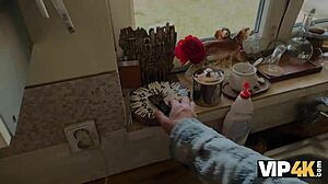 Tattooed Blonde Greta Foss Fucks Hunter Desperately in Forest