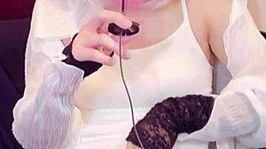 Masked Beauty Crossdresses and Jerks Off Live!