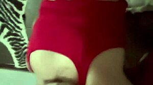 step sis in red lingerie gulps big cock cum breakfast