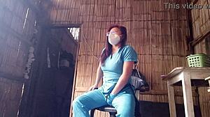 nurse masturbates after hospital shift craving real sex