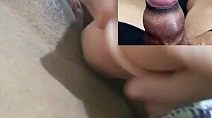 My Small Foreskin Cock Cums on Girlfriend's Juicy Tits