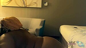 BBW Ebony Throat-Fucked Sloppy at Hotel Ends in Facial Cumshot