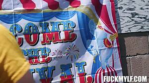 Ricky's wild carnival turns into passionate wrestling with strong Bella