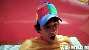 Ricky's wild carnival turns into passionate wrestling with strong Bella