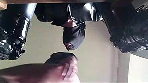 Blindfolded Milf Gags on Monster Cocks in Cum Swallow Compilation