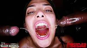 Latina slut screams in extreme gangbang DP DAP anal gape and piss!